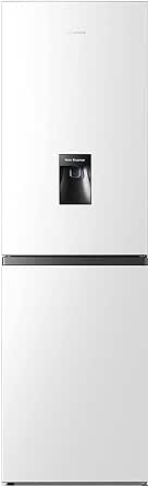 Hisense RB327N4WWE 55cm Freestanding 50/50 Fridge Freezer - 251 litre capacity - Total No Frost - Non-plumbed Water Dispenser - White - E Rated, H182.4 x W55 x D55.6 (cm)