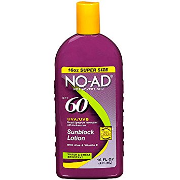 NO-AD Sunscreen Lotion, SPF 60 (Pack of 2)