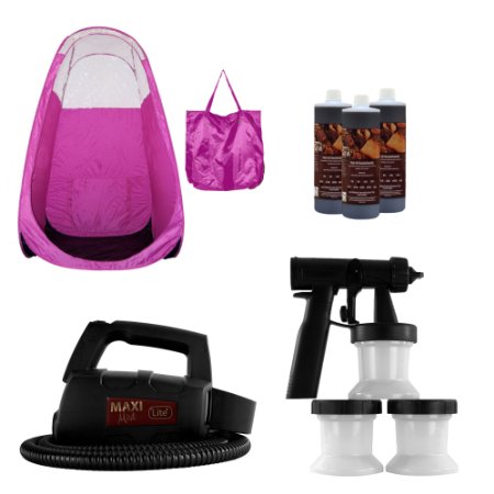 Maxi-Mist Lite Sunless Spray Tanning KIT, Tent, Machine Airbrush Tan, Maximist PINK