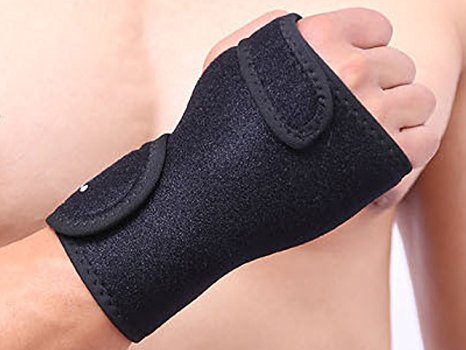 #1 Carpal Tunnel Syndrome Wrist Brace for Night And Day by MONALE - Tendonitis - Arthritis - With Removable Splint and Adjustable Support Wrap - Black - (Right Hand)
