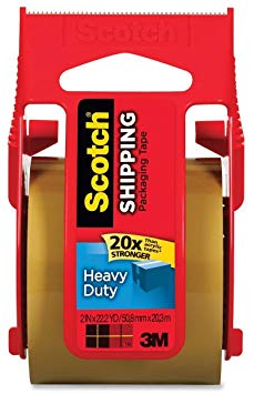 Scotch Heavy Duty Shipping Packaging Tape, 1.88 Inch x 800 Inch, [Tan] (Pack of 4)