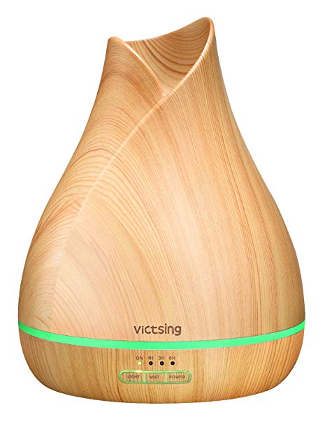 VicTsing 500ML Essential Oil Diffuser,Aromatherapy Diffuser for Large Room,Adjustable Mist Modes, Waterless Auto-Off Function - for Home, Office, Study, Yoga Room, Gym etc