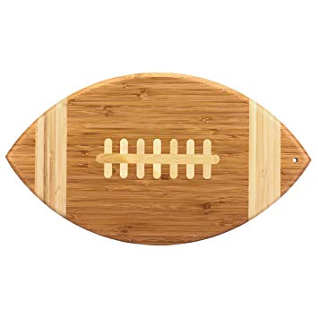 Totally Bamboo Football Shaped Bamboo Serving and Cutting Board, 14" x 8-1/2"