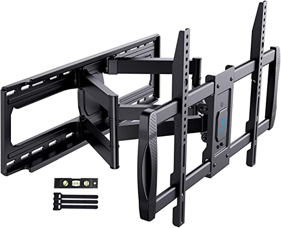 PERLESMITH Full Motion TV Wall Mount for 50”-90” TVs, TV Mount Bracket Dual Articulating Arms Swivel Extension tilt up to 132lbs, Max VESA 800x400mm , Fits 16”18” to 24" Studs, PSXFK1