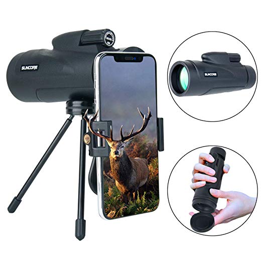 HD Monocular Telescopes, Evershop Phone Telescopes with Low Night Vision Waterproof Scope for Adults with Phone Photography Adapter and Phone Tripod for Bird Watching/Hunting/Camping/Travelling/Hiking/Surveillance