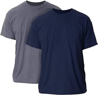 Gildan mens Ultra Cotton Adult Pack fashion t shirts, Darkheather/Navy, 5X-Large US