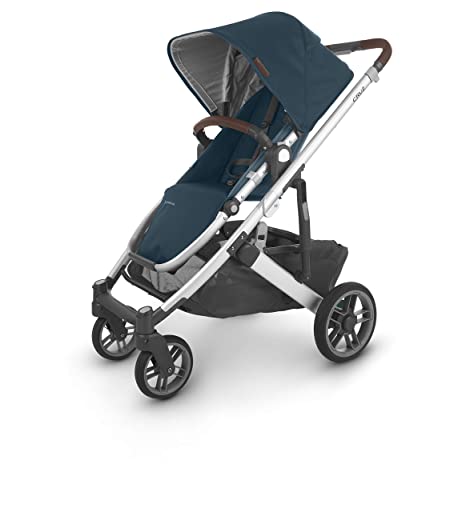 UPPAbaby CRUZ V2 Stroller - FINN (deep sea/silver/chestnut leather), Blue