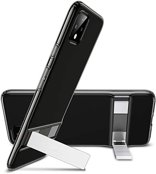 ESR Metal Kickstand Case Compatible with The Pixel 4 XL, [Vertical and Horizontal Stand] [Reinforced Drop Protection] Flexible TPU Soft Back for The Google Pixel 4 XL(2019), Clear Black