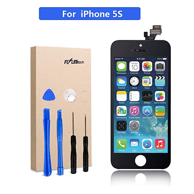 for iPhone 5S Screen Replacement- LCD Display Touch Screen Digitizer Replacement Kit with Repair Tools (4.0 Inch & Black)