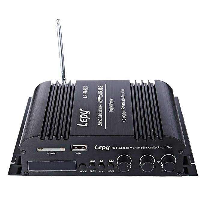 Lepy LP-269FS 4 x 45 Watts Mini Audio Stereo Amplifier With USB/MP3/SD and FM / Remote Controller With bluetooth   Power Adapter