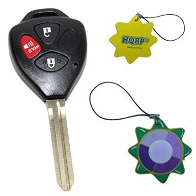 HQRP Remote Uncut Key Shell FOB w/ 3 Buttons for Toyota Yaris 2007 2008 2009 2010 07 08 09 10   HQRP UV Meter