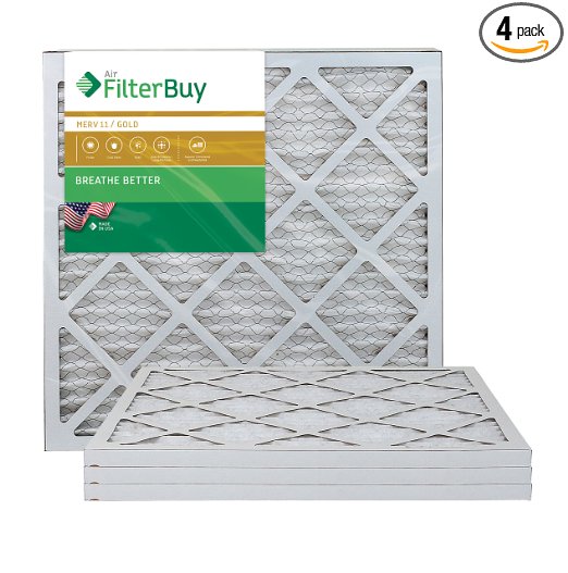 AFB Gold MERV 11 18x20x1 Pleated AC Furnace Air Filter Pack of 4 Filters 100 produced in the USA