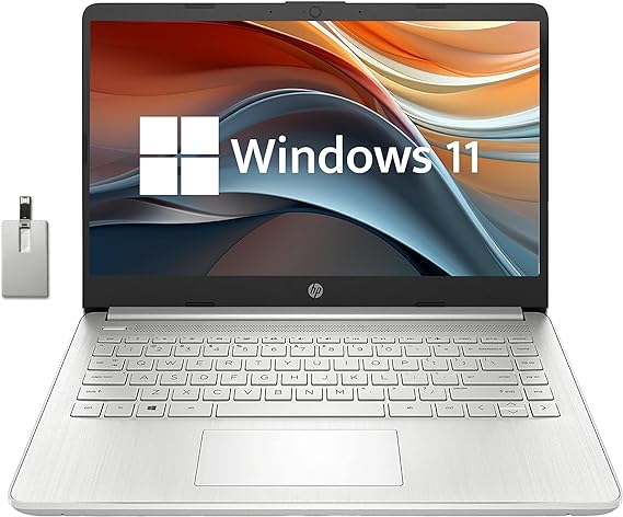 HP 14" FHD IPS-Type Lightweight Laptop, AMD Ryzen 3-3250U, 32GB DDR4, 1TB PCIe SSD, True Vision HD Camera, AMD Radeon Graphics, Bluetooth, Windows 11, Silver, 32GB USB Card