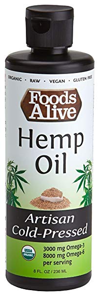 Hemp Seed Oil, Artisan Cold-Pressed, Organic, 8oz