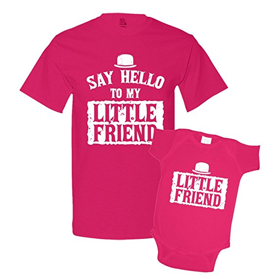 Say Hello To My Little Friend Shirts Matching Father Son Shirts Bodysuit Clothing
