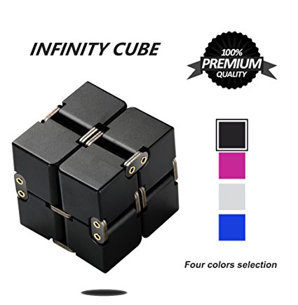P.LOTOR Fidget Cube in Style With Infinity Cube Pressure Reduction Toy (Black Anodized Aluminum)