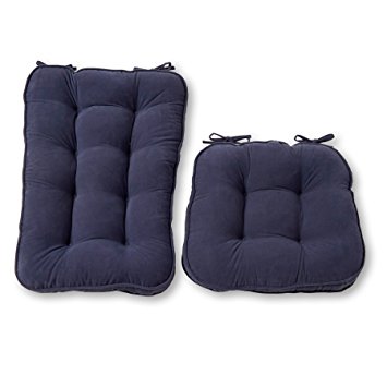 Greendale Home Fashions Jumbo Rocking Chair Cushion Set Hyatt fabric, Denim