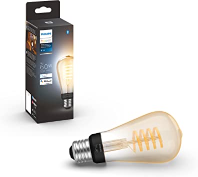 Philips Hue White Ambiance Dimmable Smart Filament ST19, Warm-White to Cool-White LED Vintage Edison Bulb, Bluetooth & Hub Compatible (Hue Hub Optional), Voice Activated with Alexa