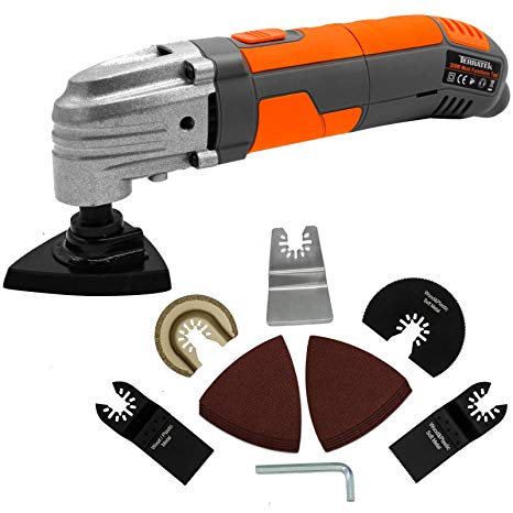 Terratek Oscillating Variable speed Multi Purpose Multi-Tool with 32 Piece accessory kit,Ideal for Cutting,scraping & sanding