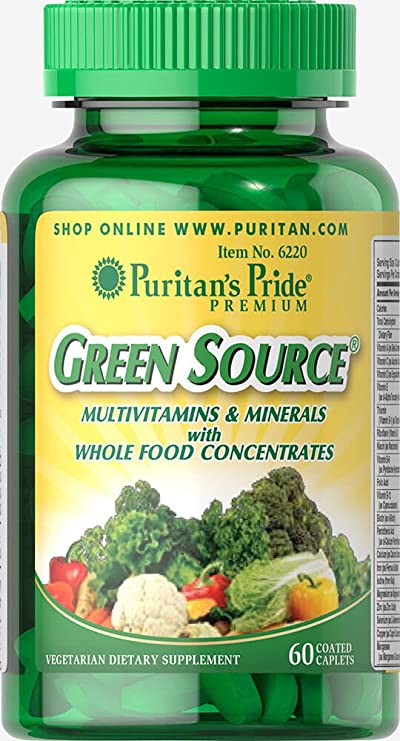 Puritan's Pride Green Source Multivitamin & Minerals-60 Caplets