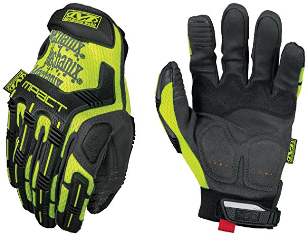 Mechanix Wear - Hi-Viz M-Pact Gloves (Large, Fluorescent Yellow)