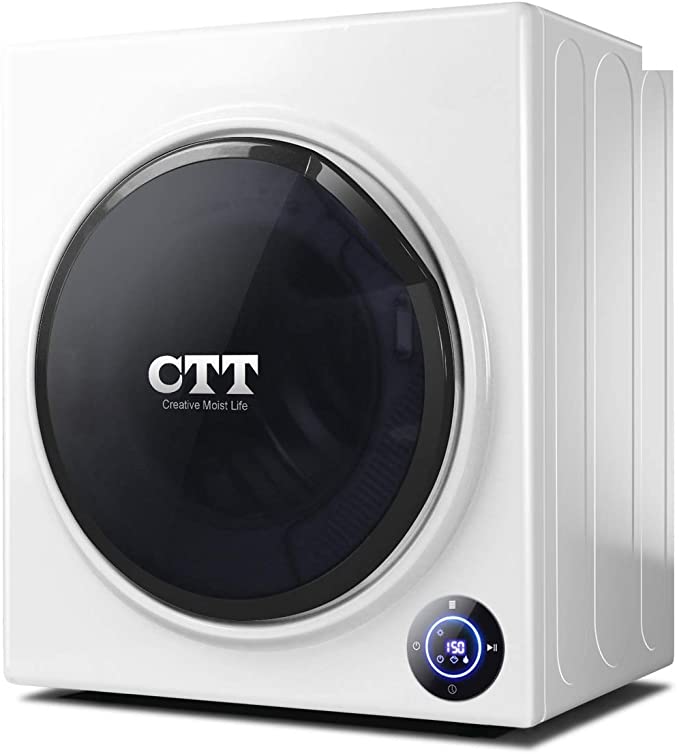 CTT 13 Lbs. Capacity/3.5 Cu.Ft. Intelligent Compact Portable Tumble Clothes Laundry Dryer, Intelligent Humidity Sensor - White