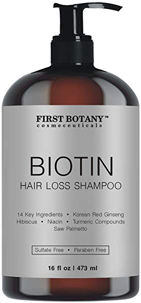 Hair Regrowth and Anti Hair Loss Shampoo 16 fl oz, with 14 DHT blockers- Daily Hydrating, Detoxifying, Volumizing Shampoo For Men and Women