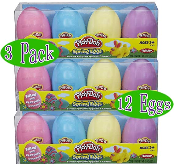 Play-Doh FBA_42573-3 Spring Eggs Gift Set Bundle (12 Eggs & 24oz Total) - 3 Pack, Multicolor