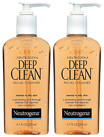 Neutrogena Deep Clean Facial Cleanser, Normal To Oily Skin, 6.7 oz, 2 pk