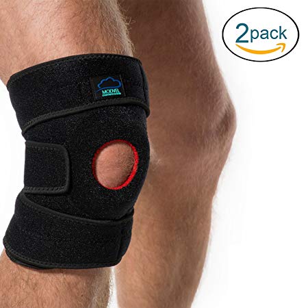 Modvel Premium Supportive Knee Brace – Flexible Neoprene Knee Protection Wrap, Breathable Unisex Knee Compression Sleeve for Running, Sports & Arthritis, Promotes Pain Relief, 2 Pack (MV-766)