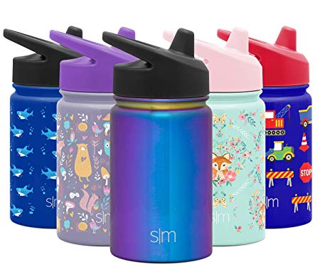 Simple Modern Kids Summit Sippy Cup Thermos 10oz - Stainless Steel Toddler Water Bottle Vacuum Insulated Girls and Boys Hydro Travel Cup Flask Prism Purple