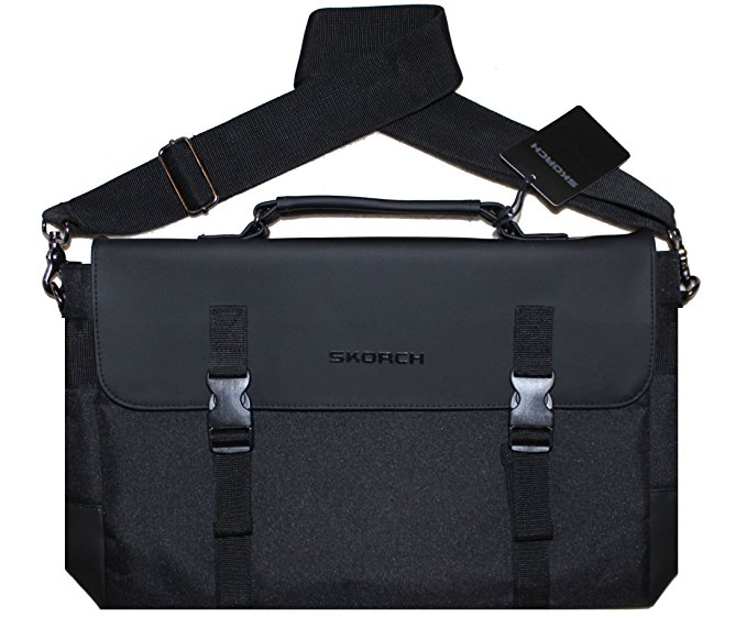 SKORCH Luxury Messenger Bag, Laptop Bag for Men and Women. Ideal for Work, School, Travel. Thick Shoulder Strap.