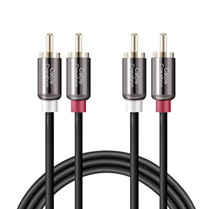 RCA Cable,Cable,CableCreation 6ft 2RCA Male to 2RCA Stereo Audio Cable Gold-Plated for Speaker, AMP,Turntable,Receiver,Home Theater, Subwoofer,Double Shielded,2M