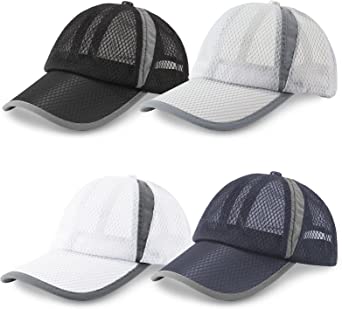 Fivebop 4 Pack Men Women Mesh Baseball Cap Breathable Trucker Hat Cool Summer Sun Cap for Outdoor Sports