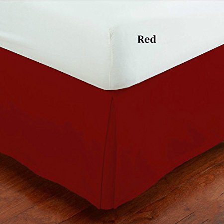 Fancy Collection Twin Size Easy Care Tailored Microfiber 14-inch Bed Skirt Solid Red