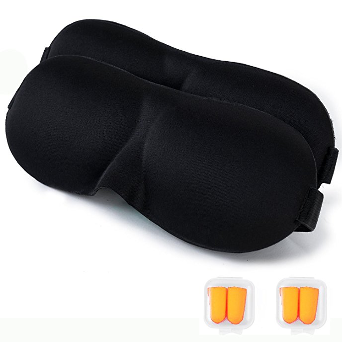 Lightweight & Soft Sleep Masks – 2 Pack - Eye Masks with Premium Light Blocking Design – UNISEX – Includes 2 pair Earplugs and 2 Travel Pouches – Blackout, Sleeping Meditation – Relax More, Be Restful