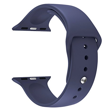 Apple Watch Replacement Band - Valuebuybuy Soft Silicone Replacement Sports Wristbands Straps for Apple Wrist Watch iWatch All Models Formal Colors S/M Size-38mm/Midnight Blue