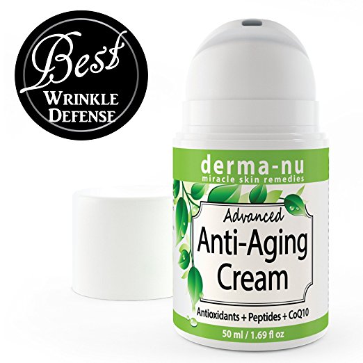 Anti Aging Cream & Daily Moisturizer for Face Enriched with Collagen Boosting Peptides, Hyaluronic Acid & Organic Aloe. Facial Wrinkle & Fine Line Reducer. Hydrating, Skin Tightening All Natural 50ml