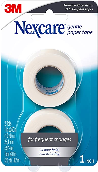 Nexcare Gentle Paper Carded Tape, Tears Easily, From the #1 Leader in U.S. Hospital Tapes, 1 Inch x 10 Yard Roll