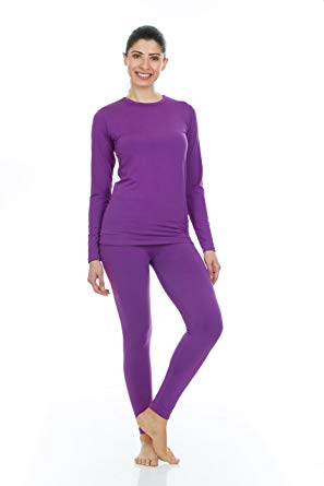 Women's Ultra Soft Thermal Underwear Long Johns Set with Fleece Lined