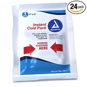 Dynarex Instant Cold Pack, 4 Inches x 5 Inches, 24-Count