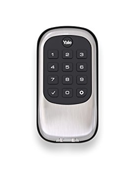 Yale Real Living B1L Key Free Push Button Deadbolt with Z-Wave in Satin Nickel (YRD110-ZW-619)