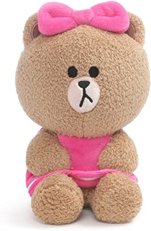 GUND Line Friends Choco Seated Plush Stuffed Animal Bear, Brown, 7"