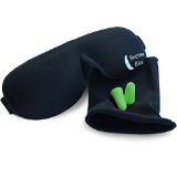 Bedtime Bliss Contoured and Comfortable Sleep Mask and Moldex Ear Plug Set Includes Carry Pouch for Eye Mask and Ear Plugs - Great for Travel Shift Work and Meditation