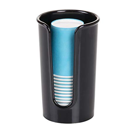 InterDesign Paper Bathroom Countertops – Black Clarity Disposable Cup Dispenser