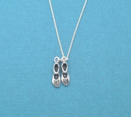 Girls, Teens, Womans tap dance shoes necklace in sterling silver on a 16 Italian made rolo chain. Dance gift. Dance recital gift. Dance necklace. 16 box.