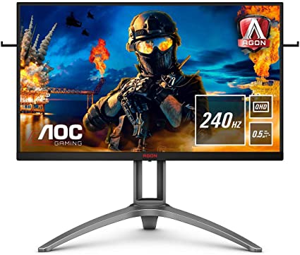 AOC AG273QZ - 27 Inch QHD Gaming Monitor, 240Hz, FreeSync Premium Pro, Speakers, USB HUB, Ergonomic Stand, HDR400 (2560x1440 @ 240Hz, 0.5MS, TN Panel, 400 cd/m2, HDMI/DP/USB 3.2), black