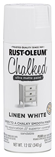 Rust-Oleum 302591 Chalked Spray Paint, 12 oz, Linen White/White