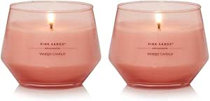 Yankee Candle Studio Medium Candle, Pink Sands™, 10 oz: Long-Lasting, Essential-Oil Scented Soy Wax Blend Candle | 40-65 Hours of Burning Time (Pack of 2)