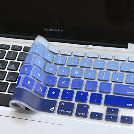 Masino Silicone Keyboard Cover Ultra Thin Keyboard Skin for MacBook Air 13" MacBook Pro with Retina Display 13"15" 17" (Royal Blue Fade-in/Gradient)